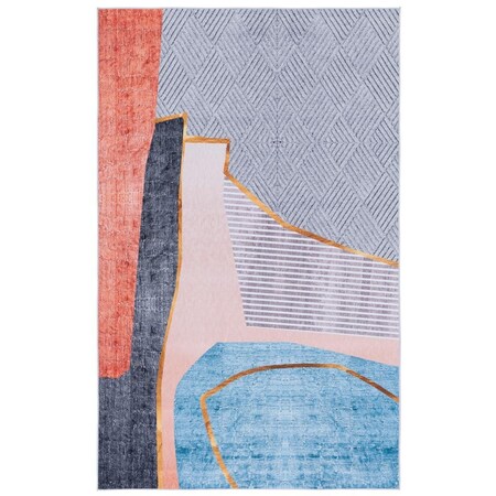 Safavieh 5 x 8 ft. Tacoma Beige & Blue Power Loomed Rectangle Area Rug TAC834B-5